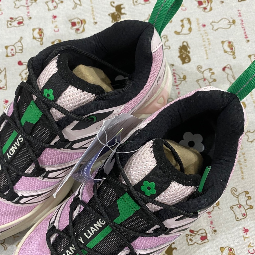 Salomon Women’s Pink and Green Trail Sneakers - Picture 5 of 8